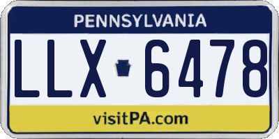 PA license plate LLX6478