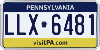 PA license plate LLX6481
