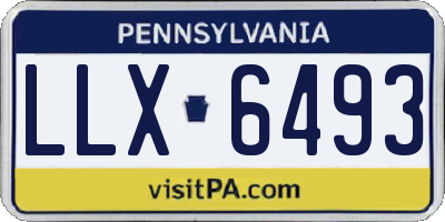 PA license plate LLX6493