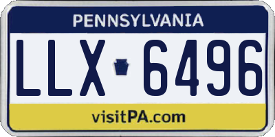 PA license plate LLX6496