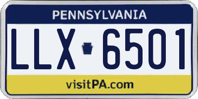 PA license plate LLX6501