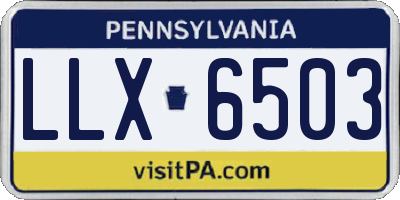 PA license plate LLX6503