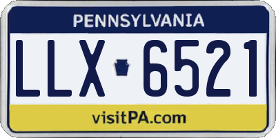 PA license plate LLX6521