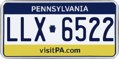 PA license plate LLX6522
