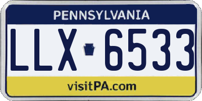 PA license plate LLX6533