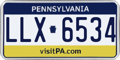PA license plate LLX6534