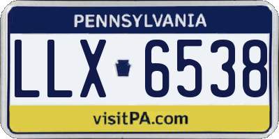 PA license plate LLX6538