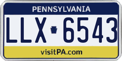 PA license plate LLX6543