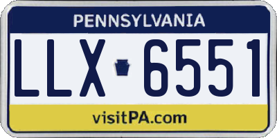PA license plate LLX6551