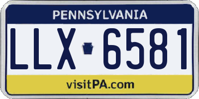 PA license plate LLX6581