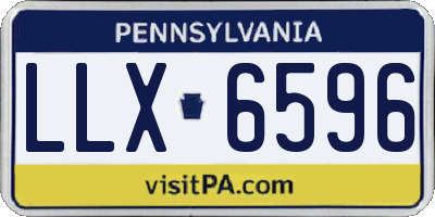 PA license plate LLX6596