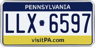 PA license plate LLX6597