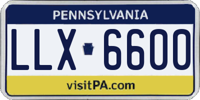 PA license plate LLX6600
