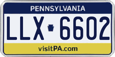 PA license plate LLX6602
