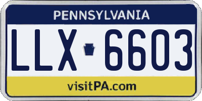 PA license plate LLX6603