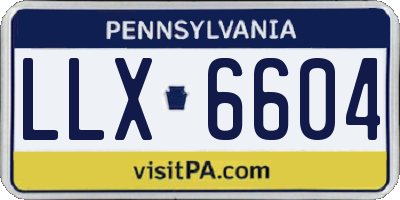 PA license plate LLX6604