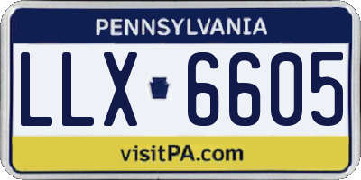PA license plate LLX6605