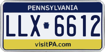 PA license plate LLX6612