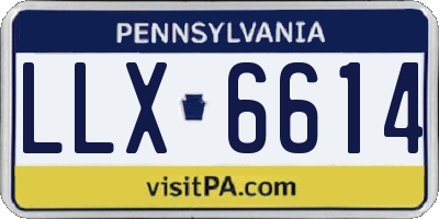 PA license plate LLX6614