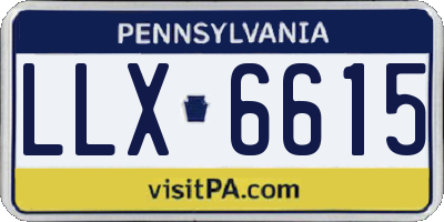 PA license plate LLX6615