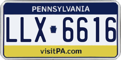 PA license plate LLX6616
