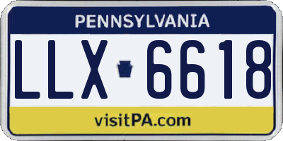 PA license plate LLX6618