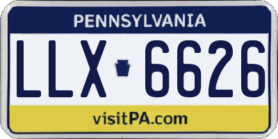 PA license plate LLX6626