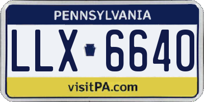 PA license plate LLX6640