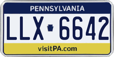 PA license plate LLX6642