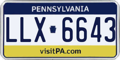 PA license plate LLX6643