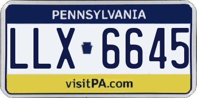 PA license plate LLX6645