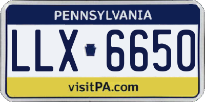 PA license plate LLX6650
