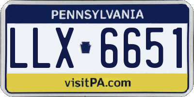 PA license plate LLX6651