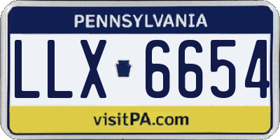 PA license plate LLX6654