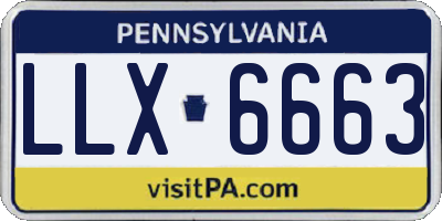 PA license plate LLX6663