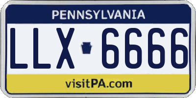 PA license plate LLX6666
