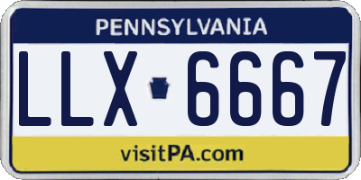 PA license plate LLX6667