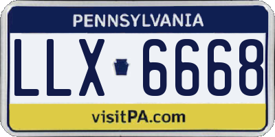 PA license plate LLX6668