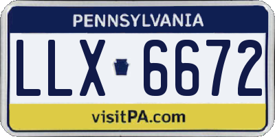 PA license plate LLX6672