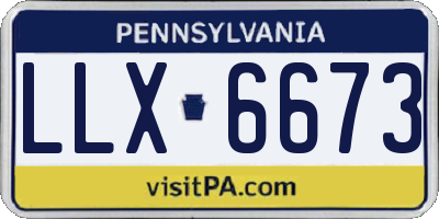 PA license plate LLX6673