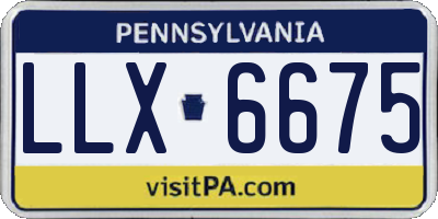PA license plate LLX6675