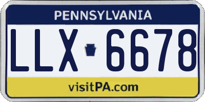 PA license plate LLX6678