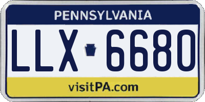 PA license plate LLX6680