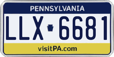 PA license plate LLX6681