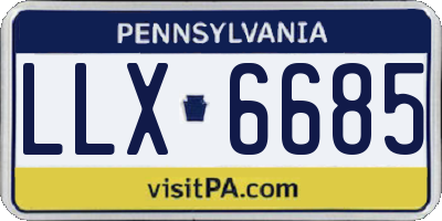 PA license plate LLX6685