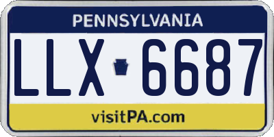 PA license plate LLX6687