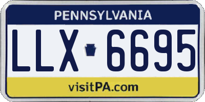 PA license plate LLX6695