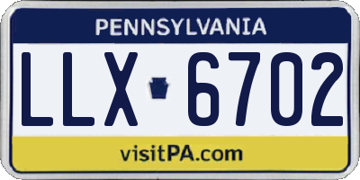 PA license plate LLX6702
