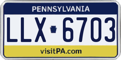 PA license plate LLX6703