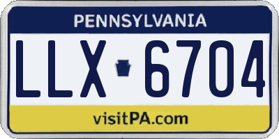 PA license plate LLX6704